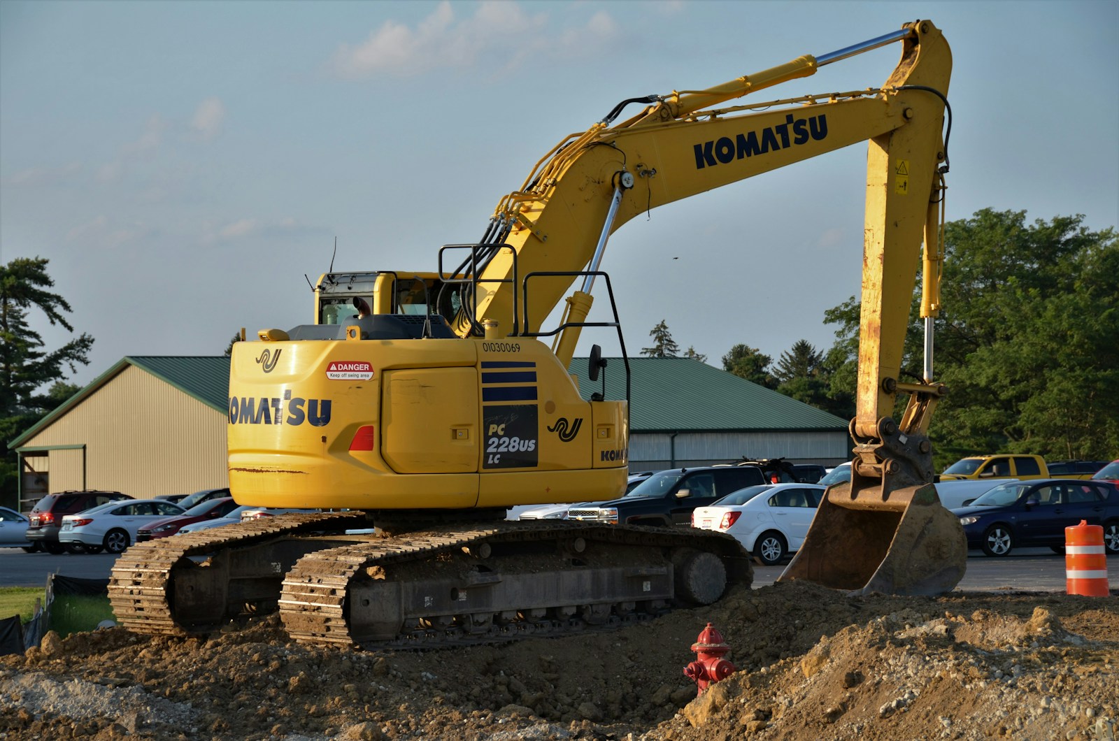 Excavator připravený k přepravě